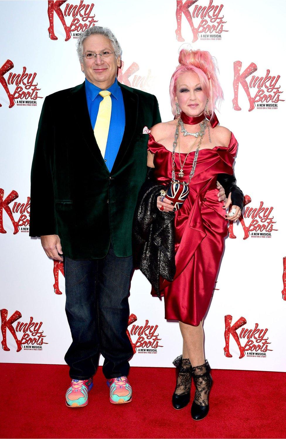 Harvey Fierstein and Cyndi Lauper at the press night of Kinky Boots at the Adelphi Theatre