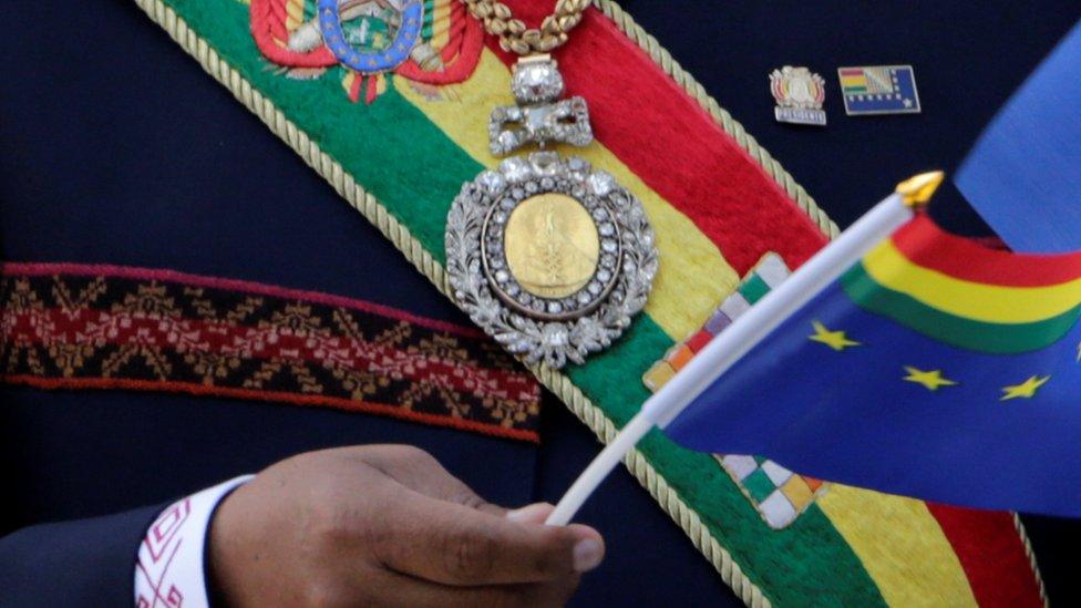 Bolivia presidential medal and sash