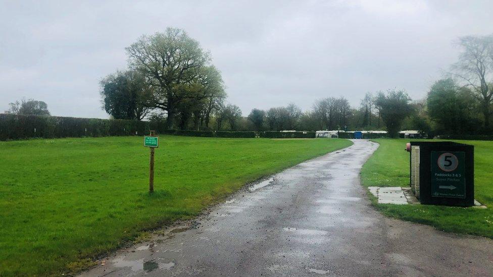 Blacklands campsite in Calne with largely empty pitches