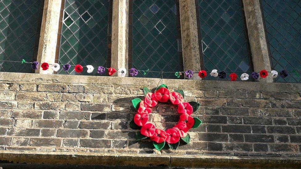 Poppy display in Retford