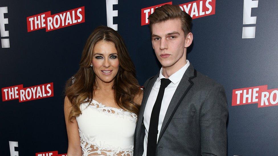 Elizabeth Hurley and her nephew, Miles Hurley