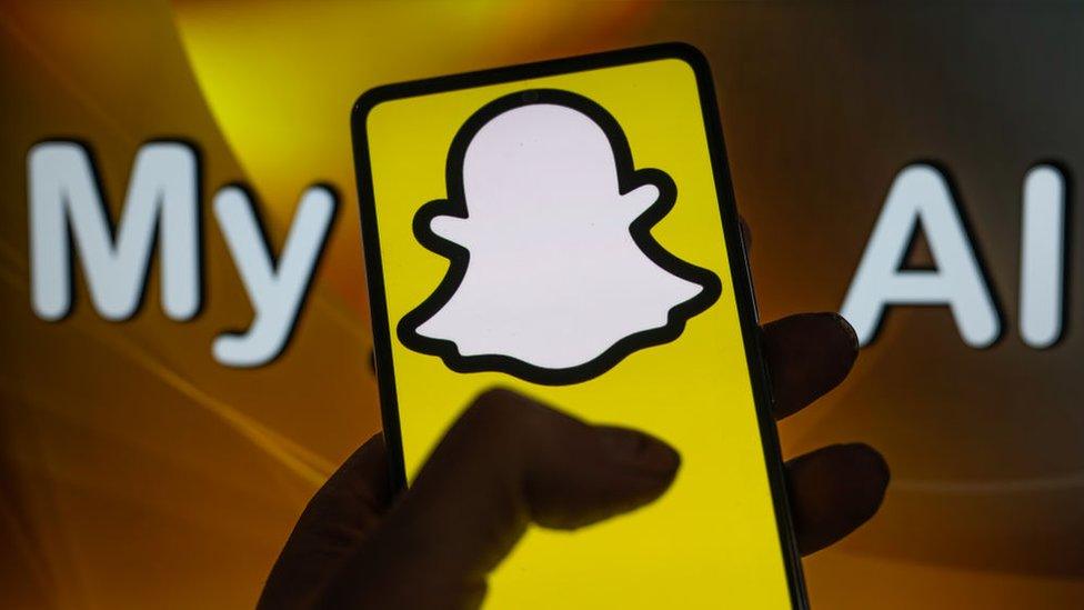 Logo of Snapchat on a mobile device