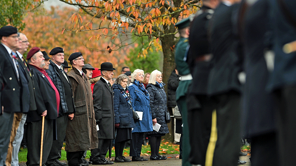 Ex-services personnel and civilians also took part in the national service