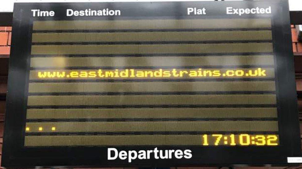 Train board in Nottingham