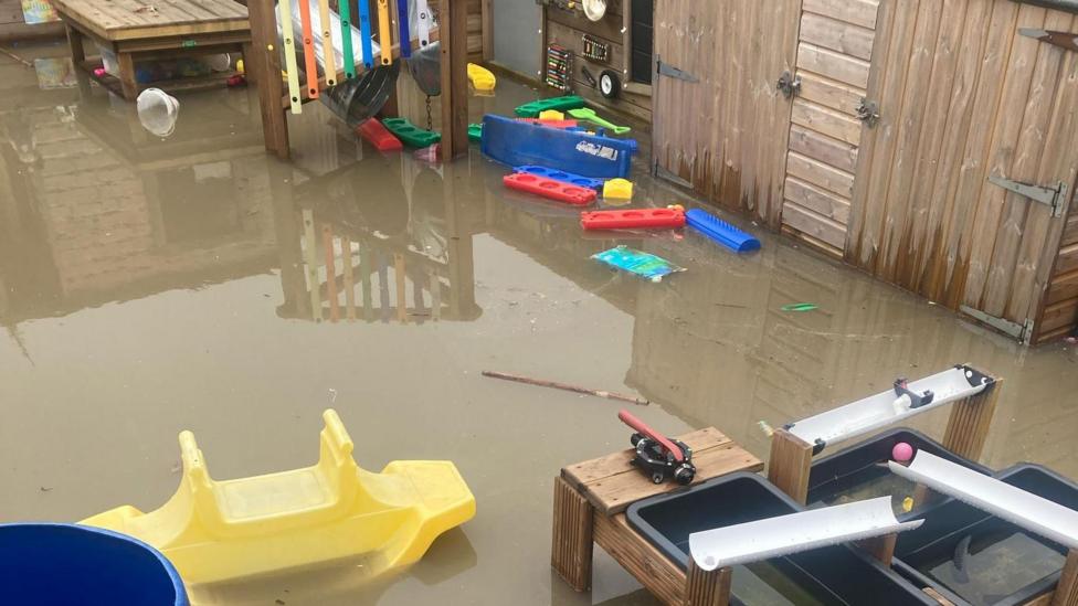 'Devastating' sewage leak ruins playgroup equipment BBC News