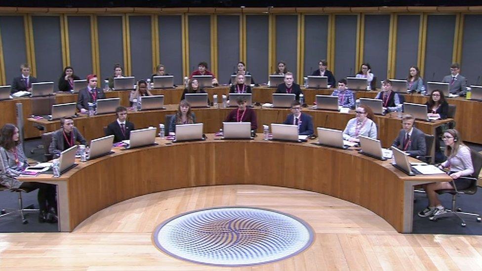 Youth Parliament in the Senedd on Saturday