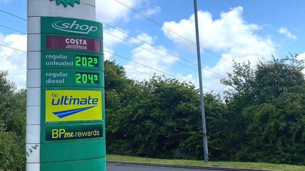 Fuel prices at Swansea West services