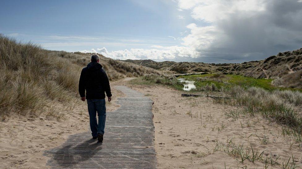 Man on beach