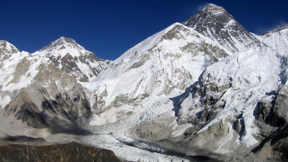 Everest with the Kumbu glacier below