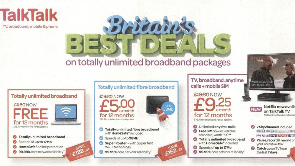 TalkTalk broadband ad