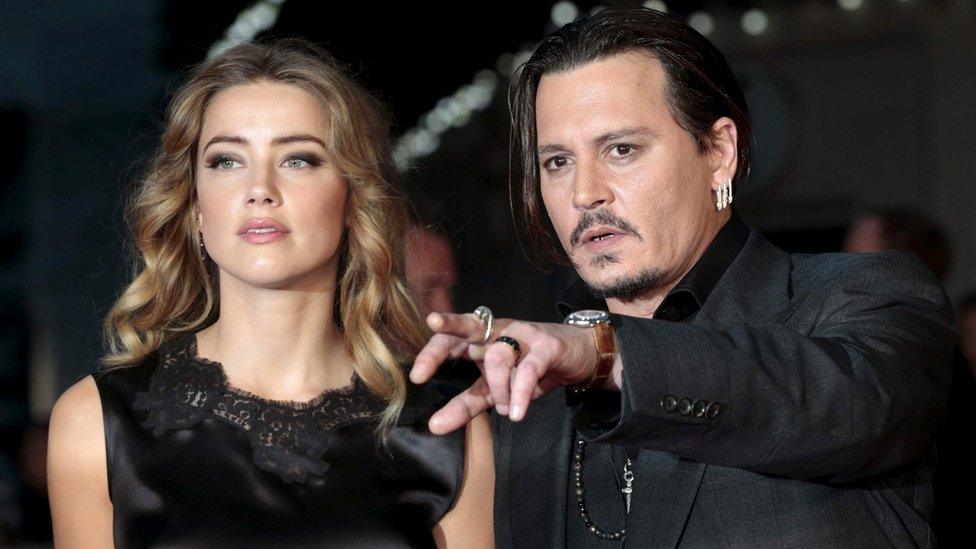 Amber Heard and Johnny Depp in London on 11 October 2015