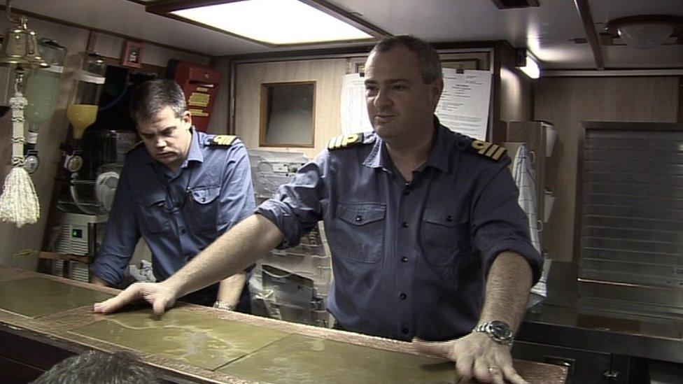 Steve Aiken on board a Royal Navy submarine