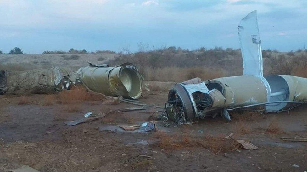 Remains of Iranian missile near al-Baghdadi town - 8 January