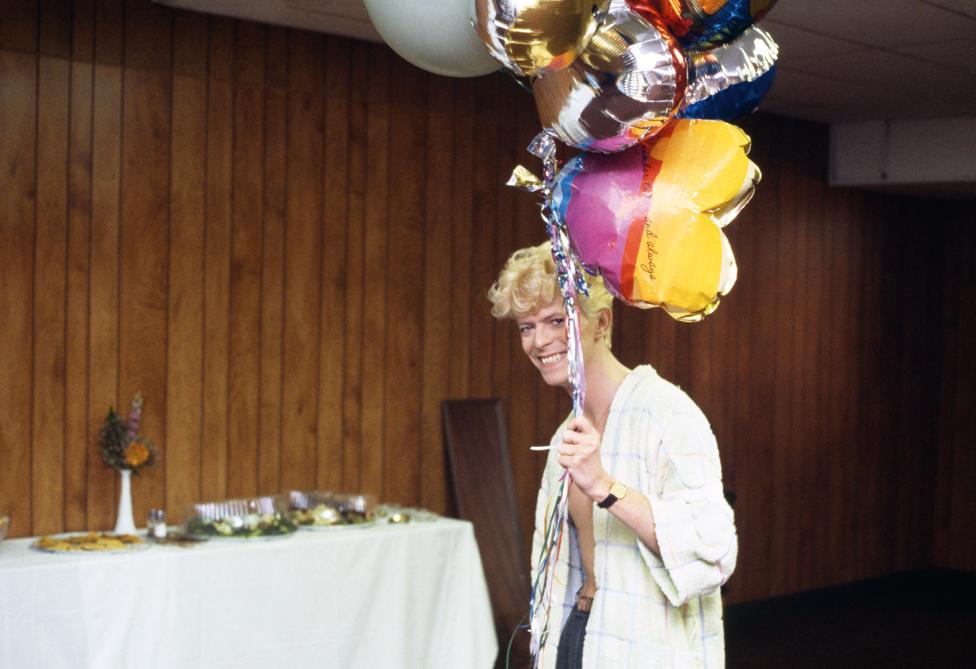 David Bowie backstage