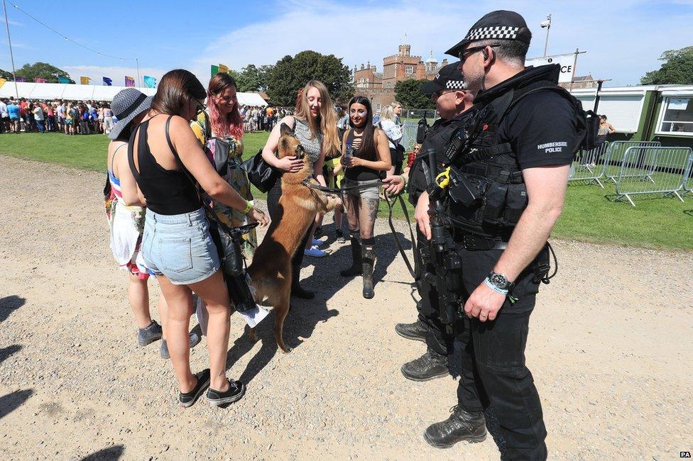 Police at Hull's Burton Constable Hall