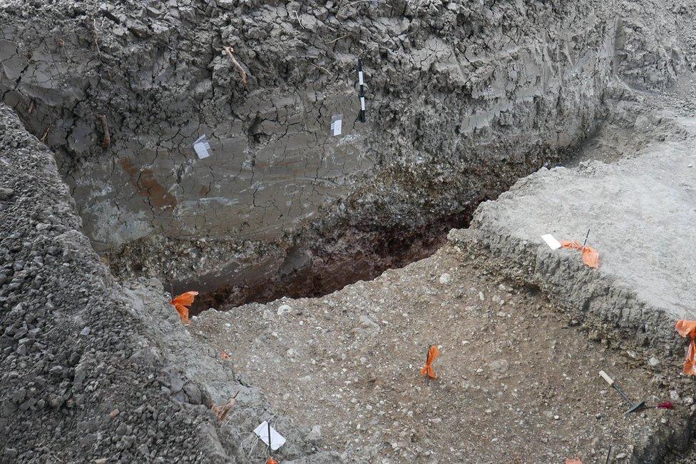 Prehistoric layer at excavation site near Tel Aviv