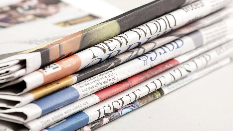 Stack of newspapers