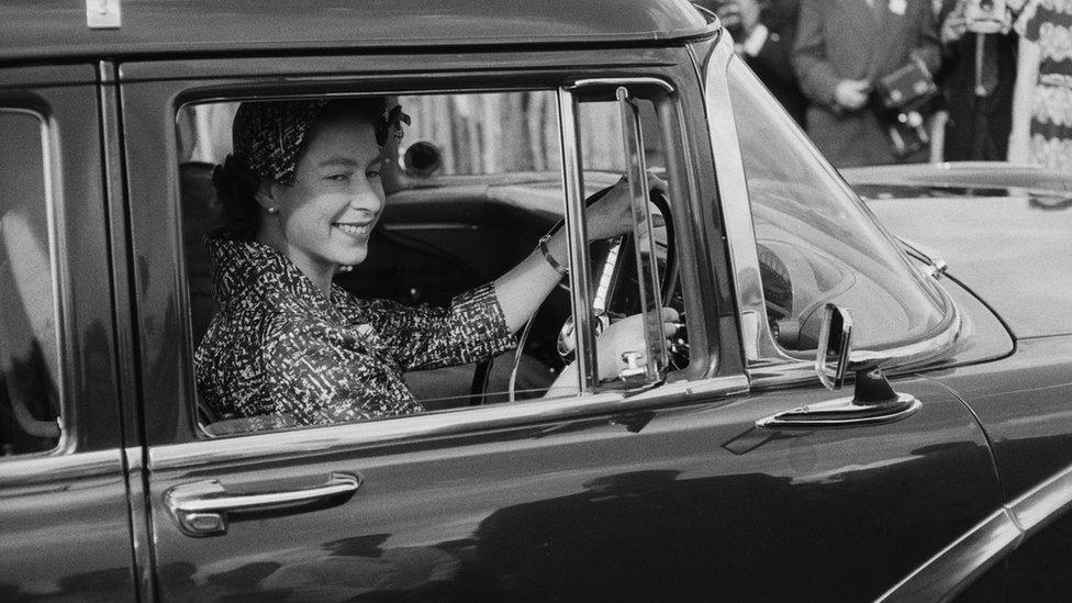 The queen driving