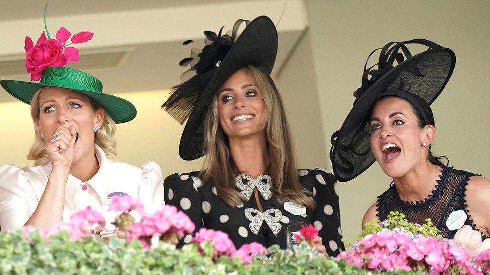 Zara Tindall (left), Anna Woolhouse and Kirsty Gallacher (right)