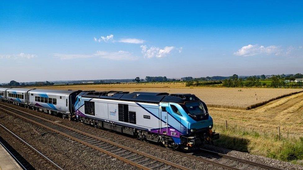 Train travelling between York and Leeds