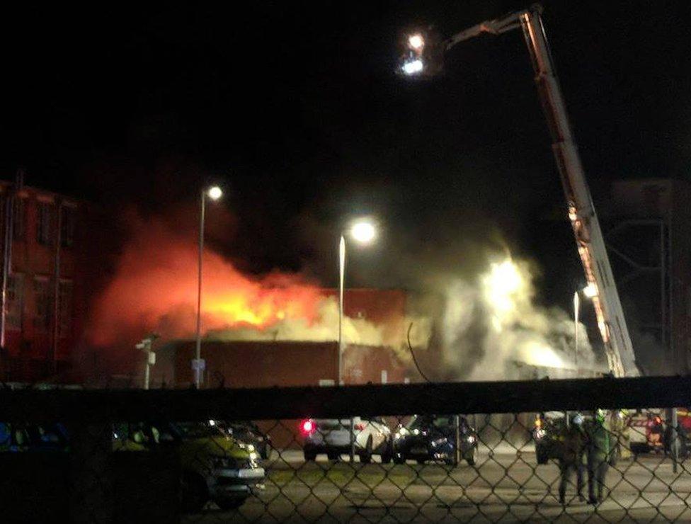 Fire at Belgrave Commercial Centre in Leicester