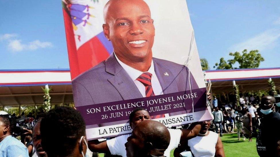 Mourners attend the funeral of slain Haitian President Jovenel Moïse on July 23, 2021, in Cap-Haitien, Haiti, the main city in his native northern region.