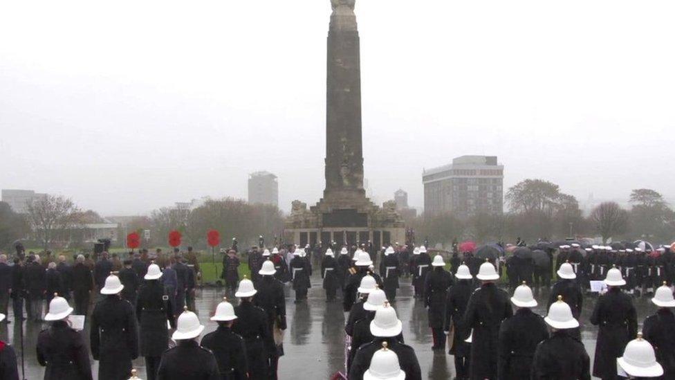 Remembrance services on The Hoe in Plymouth, November 2023