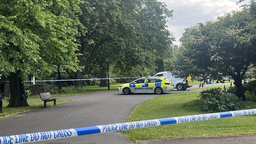 Police cordon in East Park, Southampton