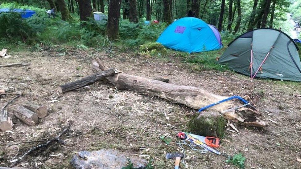 Rainbow Family of Living Light camp on Dartmoor