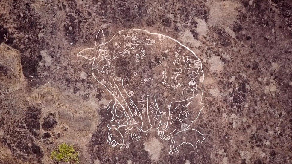 Petroglyphs in Barsu