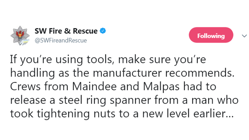 Tweet from South Wales Fire and Rescue