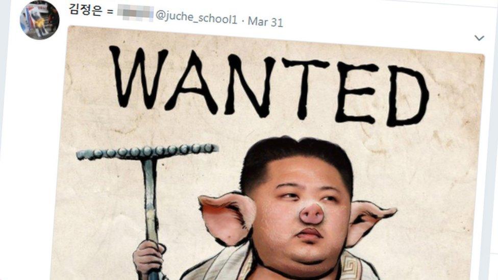 Screen grab of the fake Juche School account