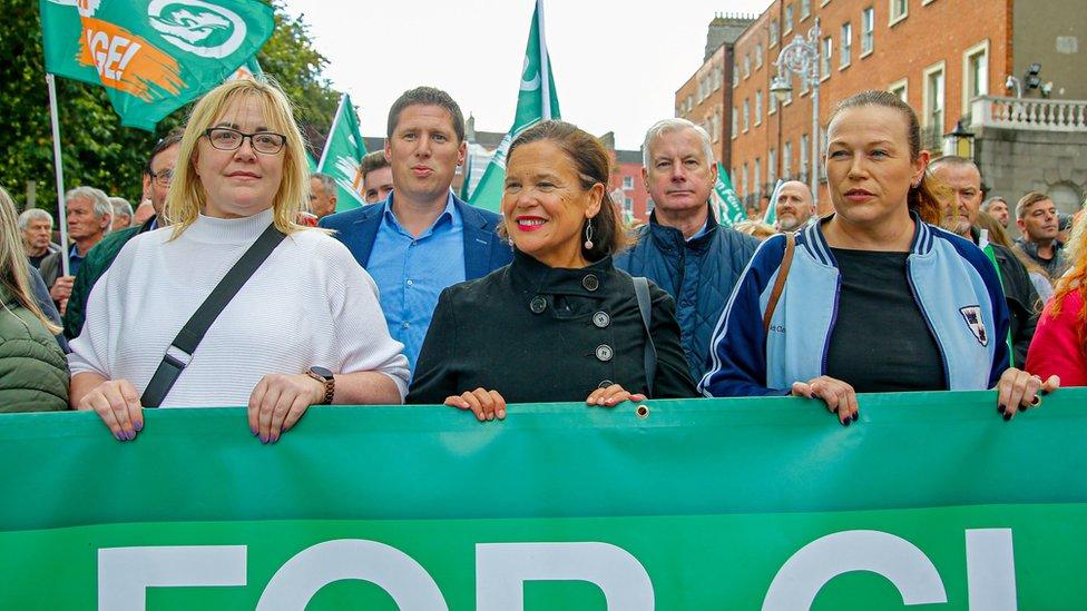 Mary Lou McDonald at Dublin rally