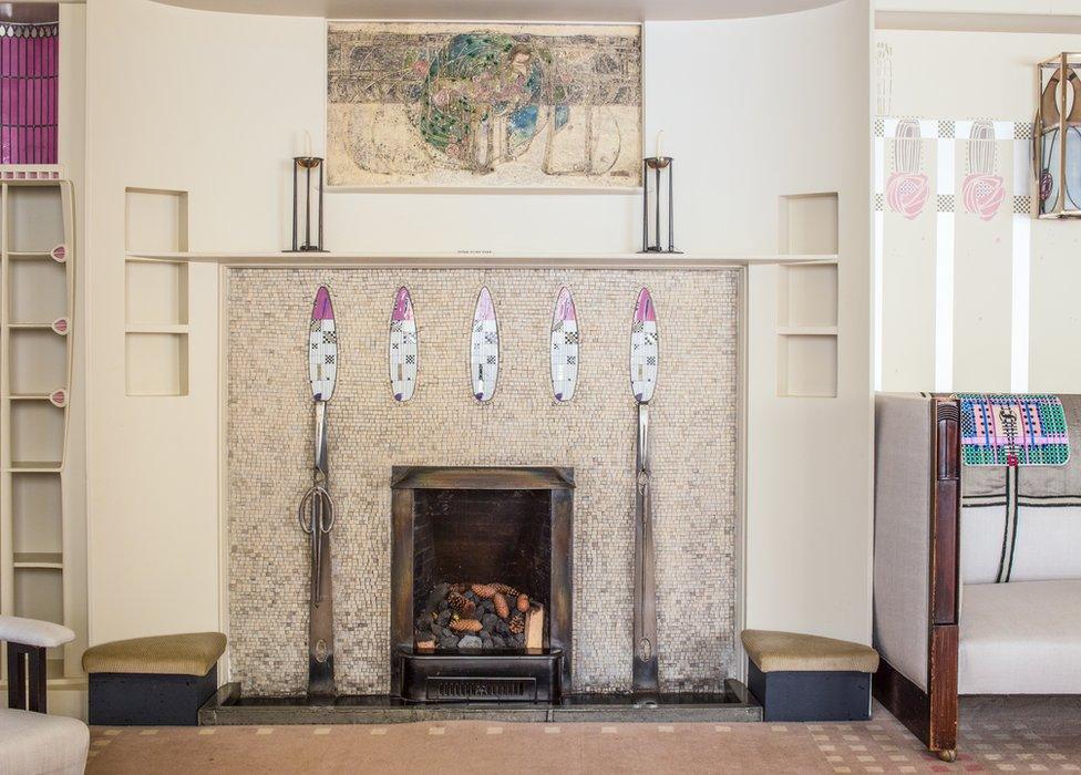 Hill house fireplace