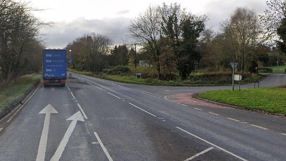 A49 junction with Moreton Road