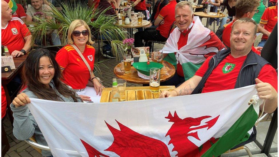 Welsh fans in Amsterdam