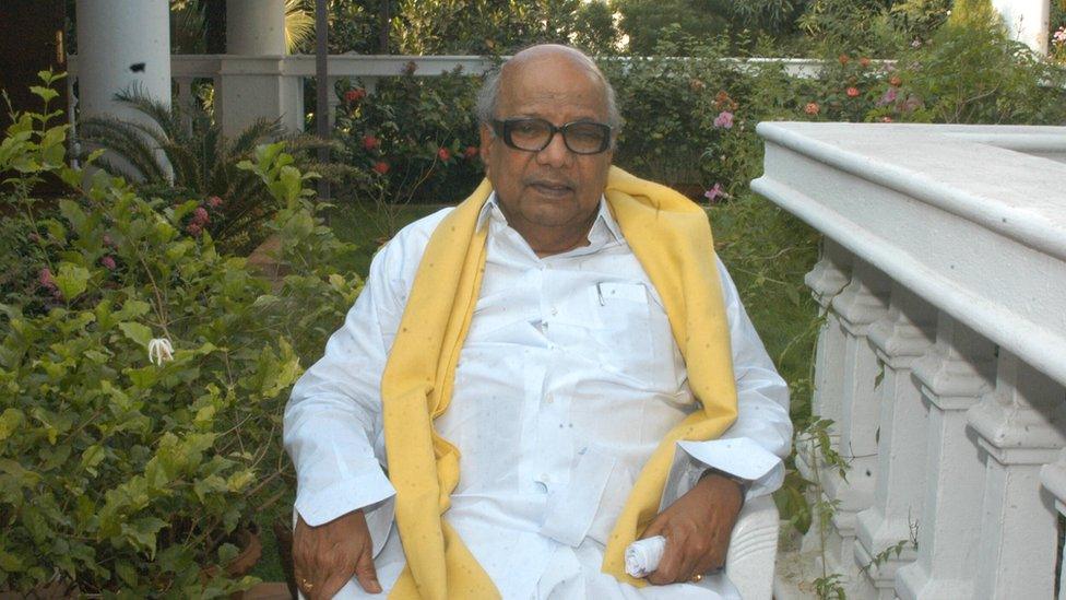 M Karunanidhi at his Residence in Chennai, 2007