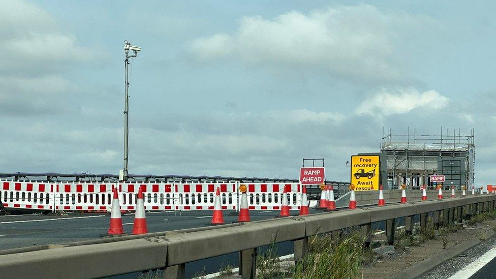 Road works on the Ouse Bridge