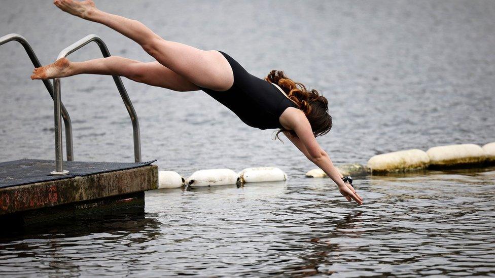 A swimmer makes the most of the new rules