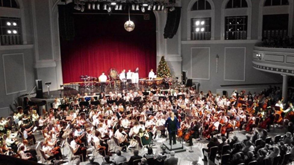 Manx Youth Orchestra performing at the Villa Marina