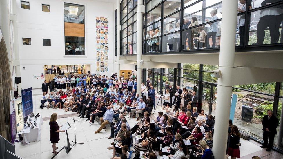 People attending the launch of NIPanC at the Mater Hospital in Belfast