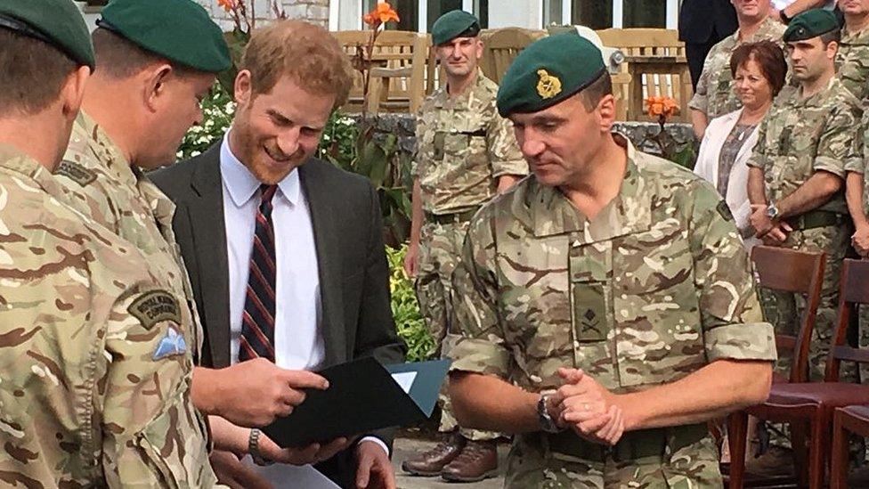 Prince Harry with senior marines