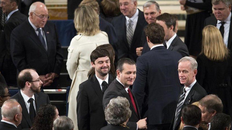 Ted Cruz (C) and ex VP Dick Cheney (top left) are among those attending, 20 Feb