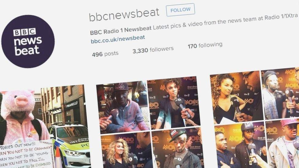 Newsbeat's Instagram account