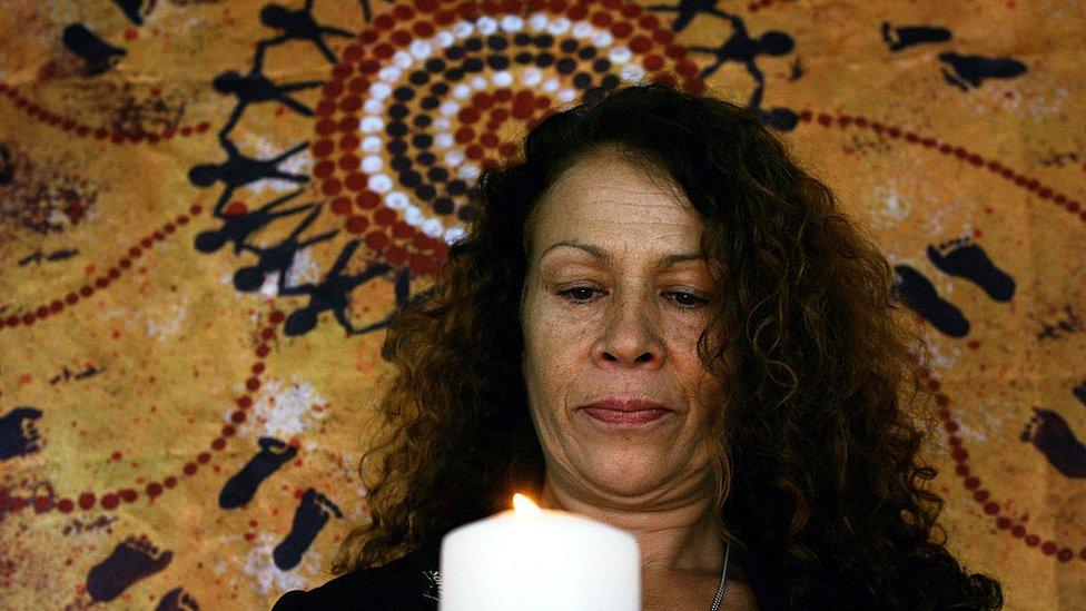 Jeanie Bartley, who was removed from her parents as a baby, at a National Sorry Day event in 2009