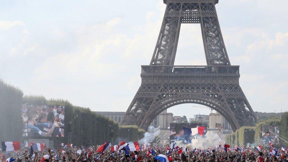 A fan-zone in Paris during the 2018 World Cup