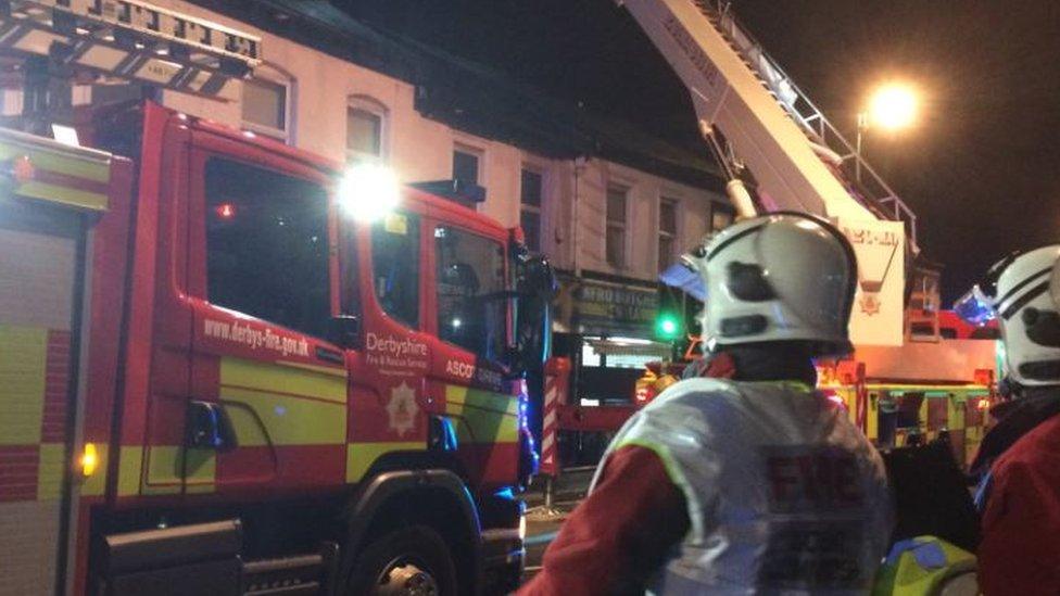 Firefighters at the fire in Normanton