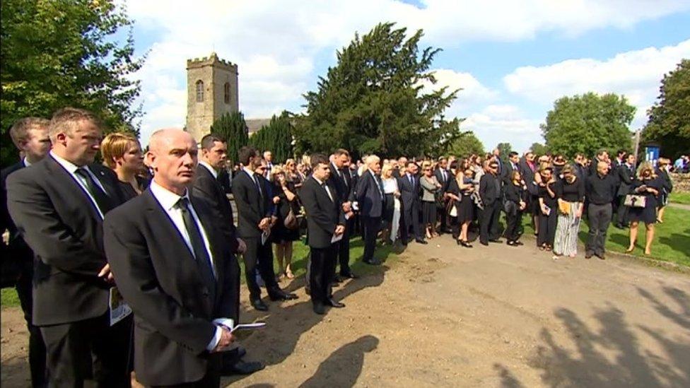 Crowd at Justin Wilson's funeral