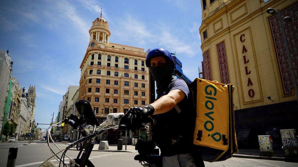 A delivery driver in Madrid