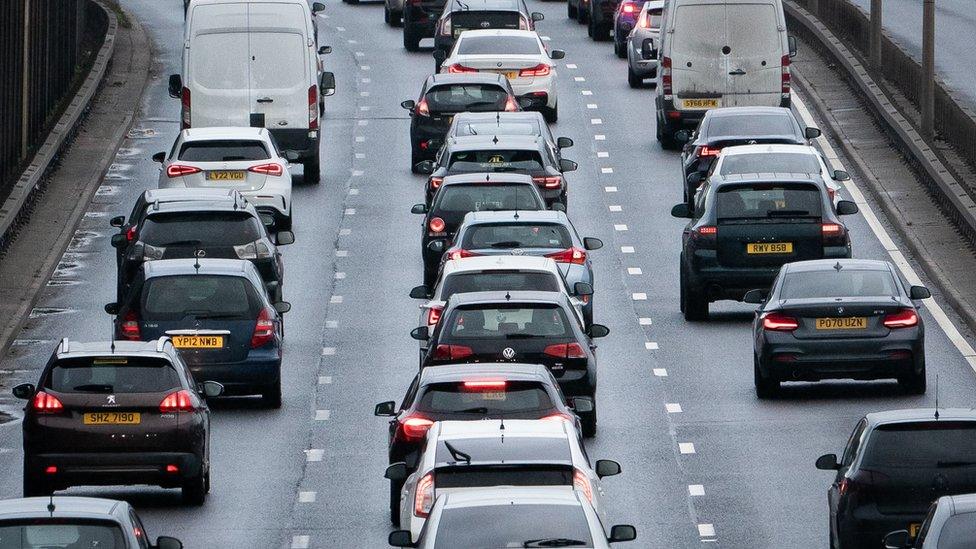 Traffic on the A13 in London